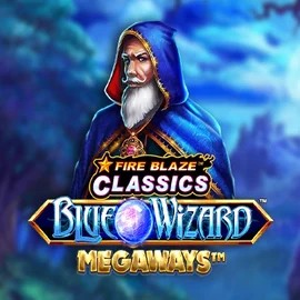 Fire Blaze Blue Wizard Megaways online game logo by Rarestone Gaming on marriacasino.com